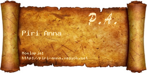 Piri Anna névjegykártya