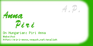 anna piri business card